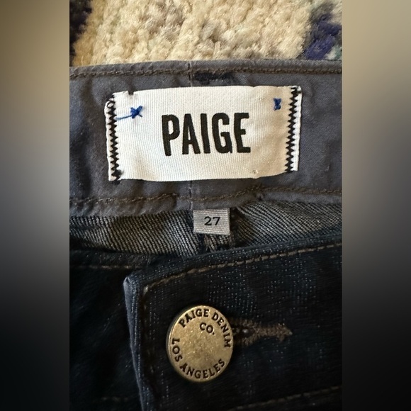 Paige Skyline Skinny Dark Denim Mid Waisted Jean size 27 - Picture 8 of 8